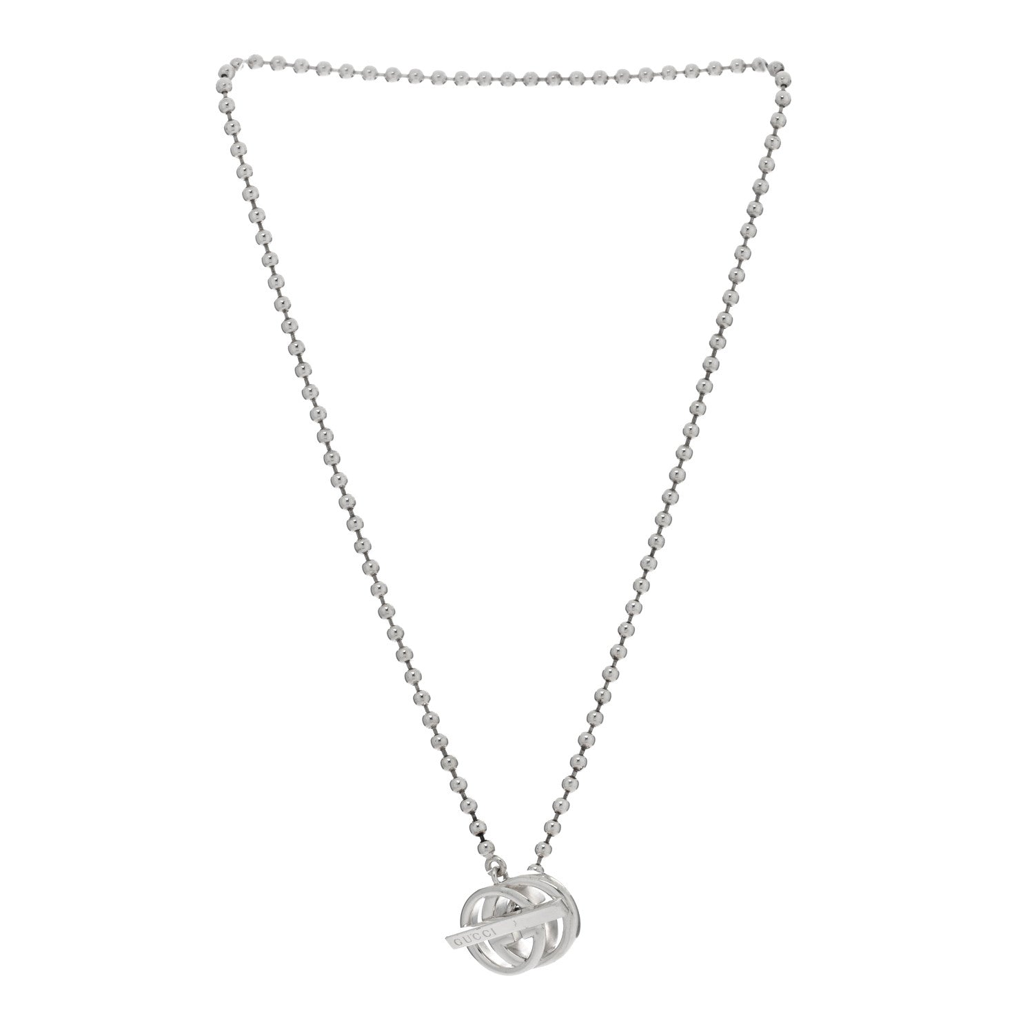 Gucci Sterling Silver Interlocking G Brit Toggle Necklace 3 of 4