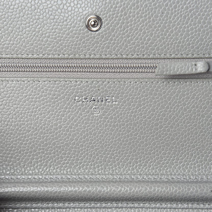 Chanel Caviar Quilted Wallet on Chain WOC Grey 6 of 11