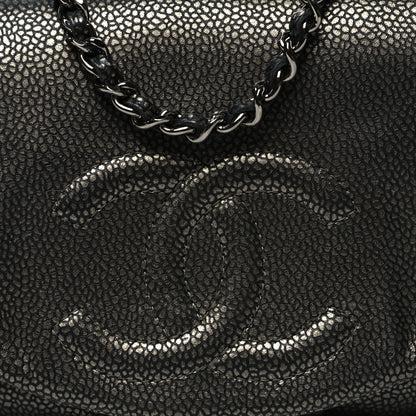 Chanel Metallic Caviar Half Moon Wallet On Chain WOC Bronze 9 of 12