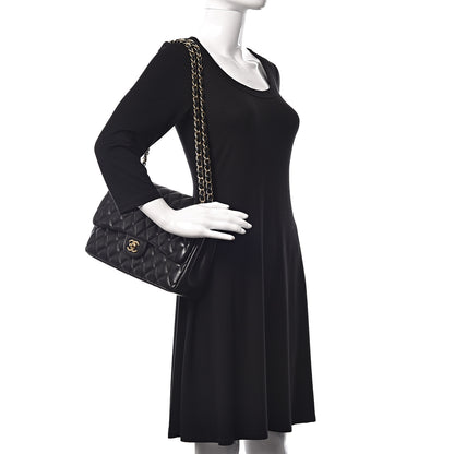 Chanel Lambskin Quilted Jumbo Double Flap Black 2 of 10