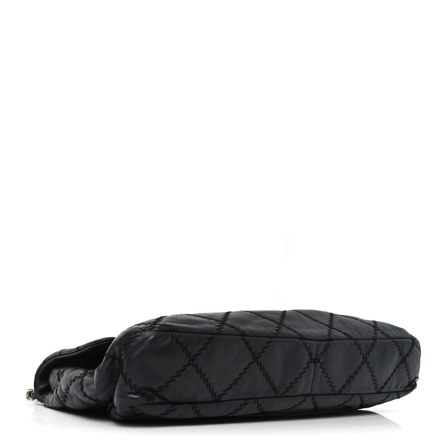 Lambskin Ultimate Stitch Maxi Flap Black