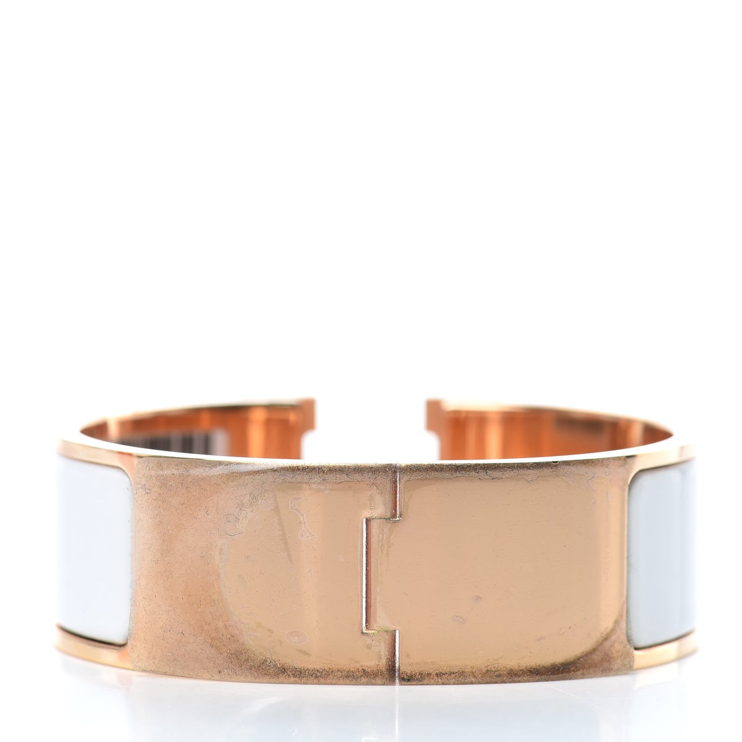 Enamel Wide Clic Clac H Bracelet PM White