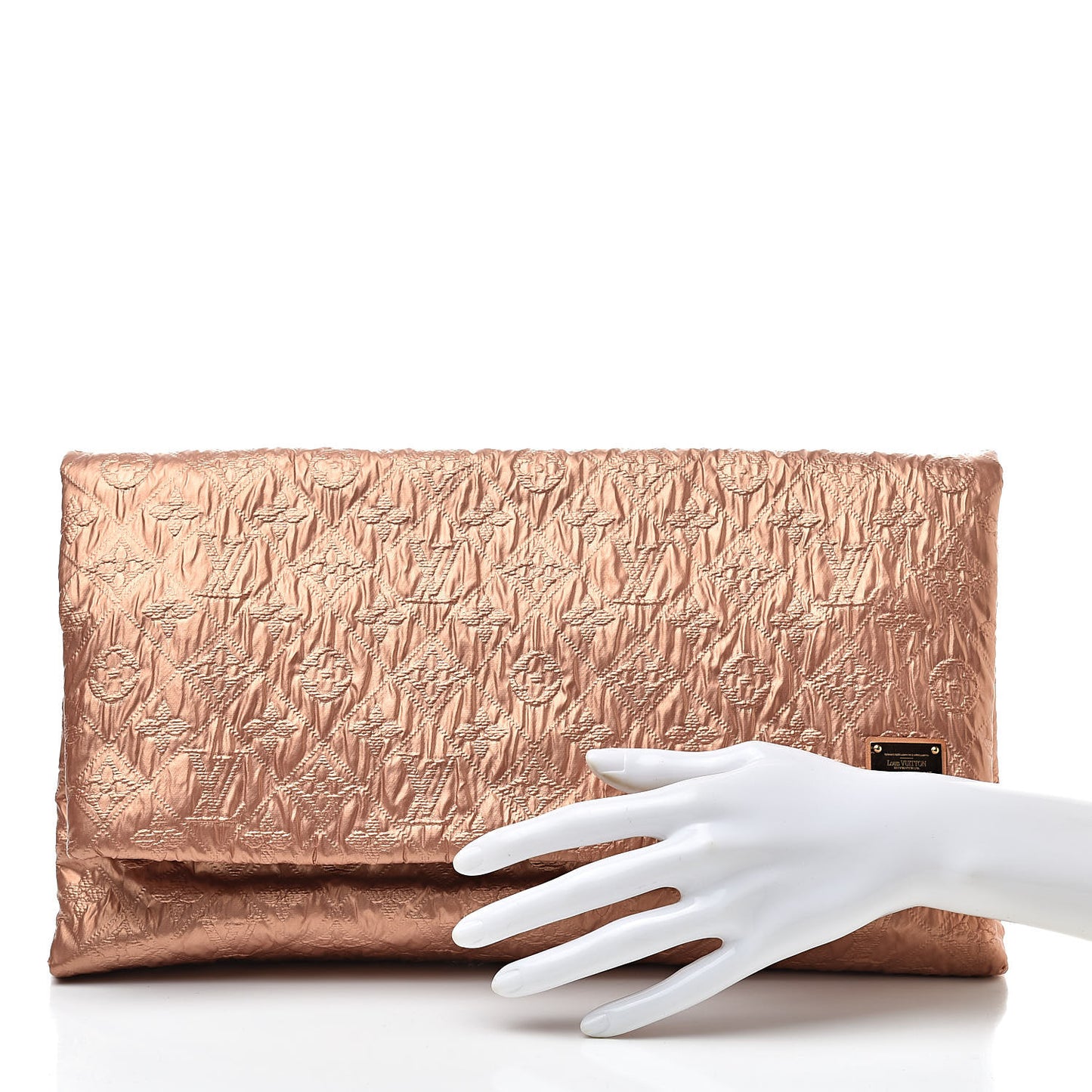 Jacquard Quilted Monogram Limelight Clutch GM Rose Gold
