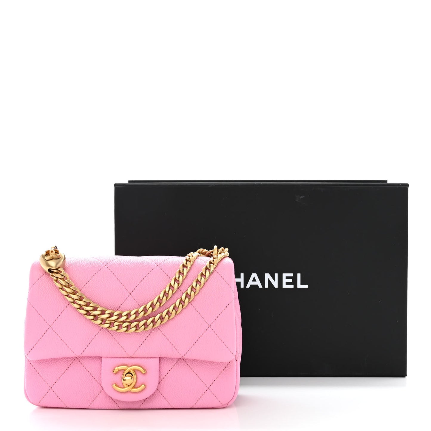 Caviar Quilted Mini Sweetheart Flap Lilac