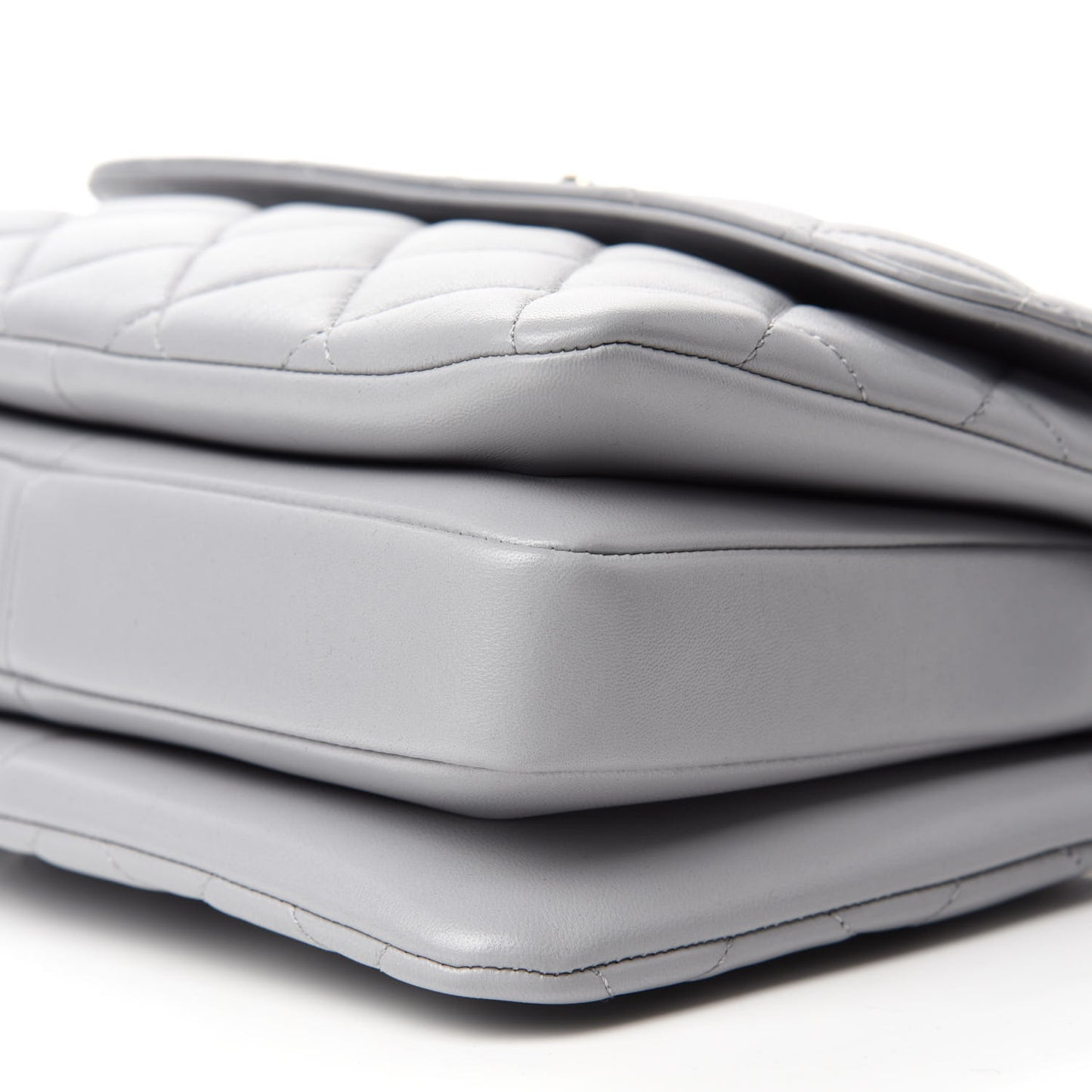 Lambskin Quilted Small Trendy CC Flap Dual Handle Bag Grey