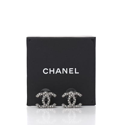 Chanel Crystal Pearl CC Earrings Silver 5 of 5