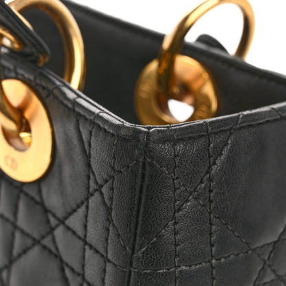 Christian Dior Lambskin Cannage Medium Lady Dior Black 16 of 16
