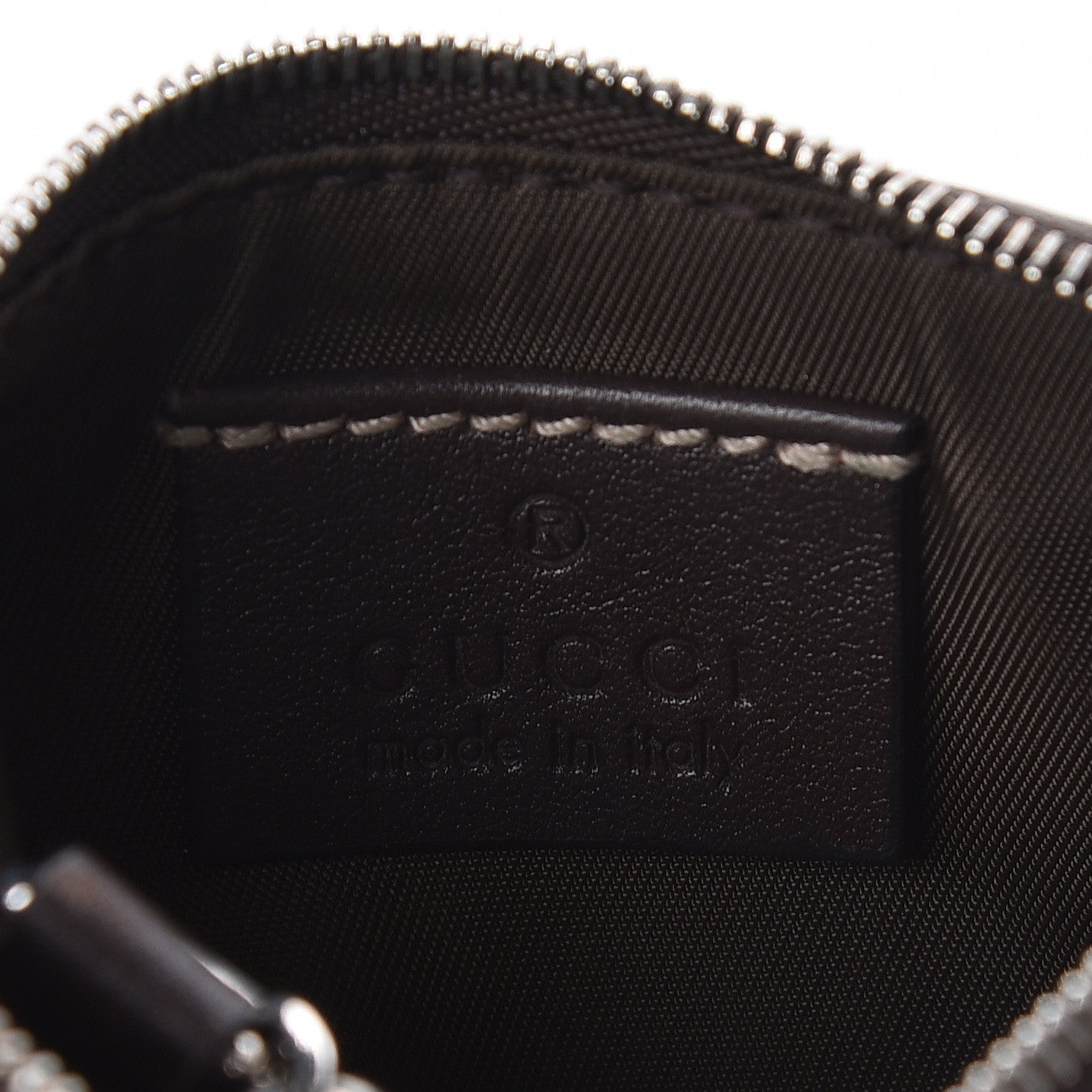 Gucci GG Supreme Monogram Selleria Key Case Beige Ebony Cocoa 6 of 7