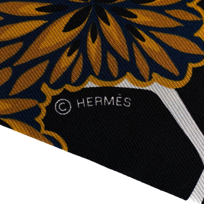 Hermes Silk Three Graces Twilly Black Gold Taupe 3 of 4