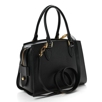 Prada Saffiano Soft Calfskin Double Handle Satchel Black 3 of 10