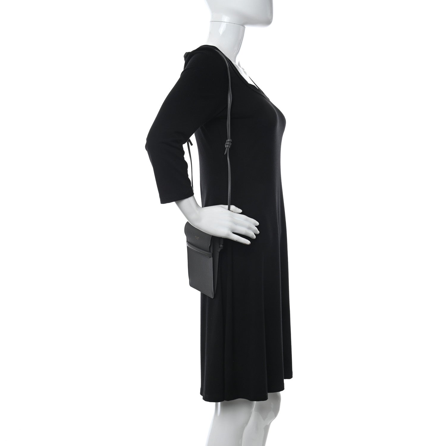 Celine Grained Calfskin Phone Pouch With Flap Grey 2 of 9