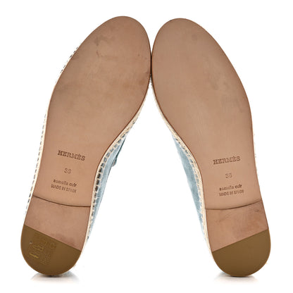 Hermes Suede Calfskin Womens Trip Espadrilles 36 Vert D'Eau 6 of 9