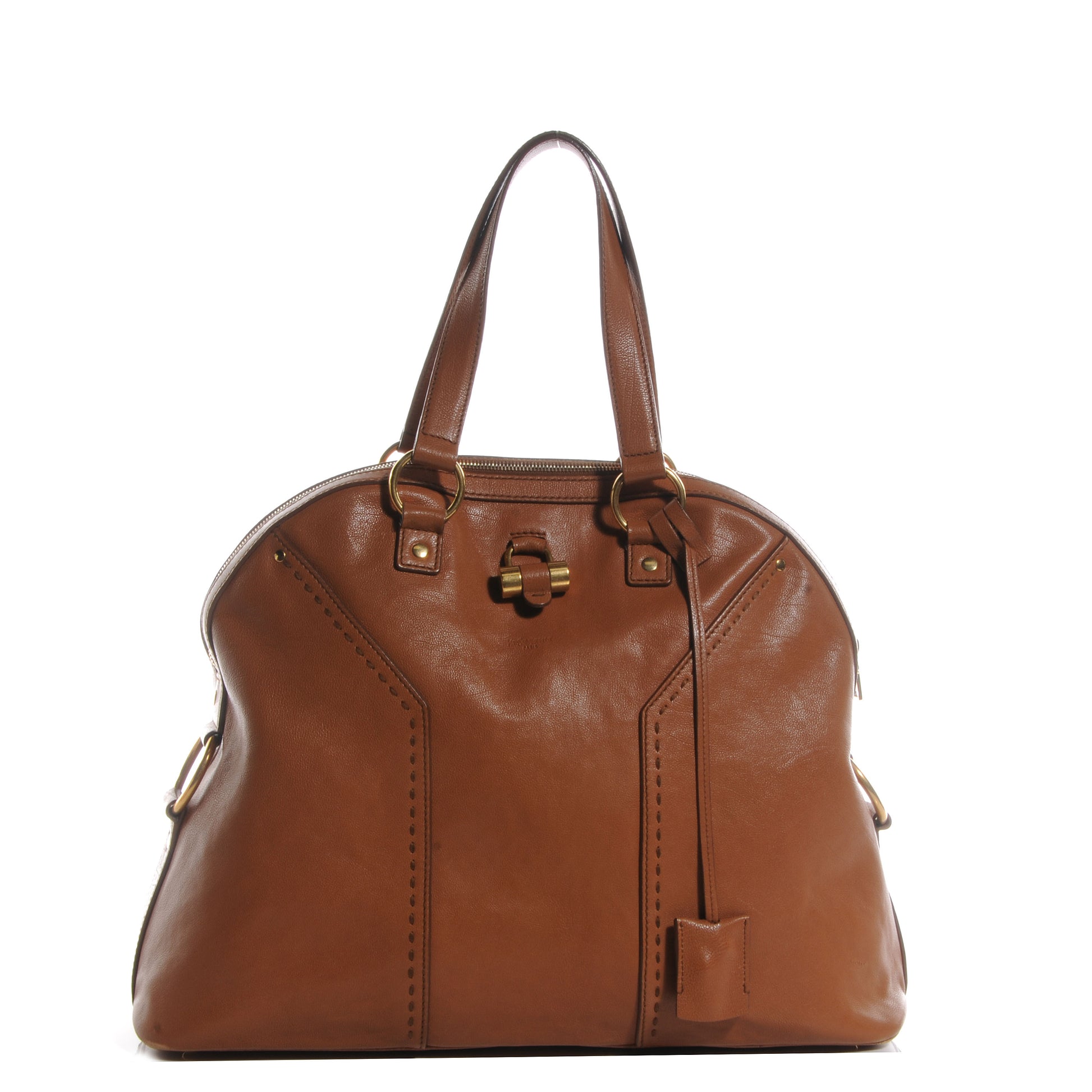 Saint Laurent Leather Oversized Muse Tan 1 of 10