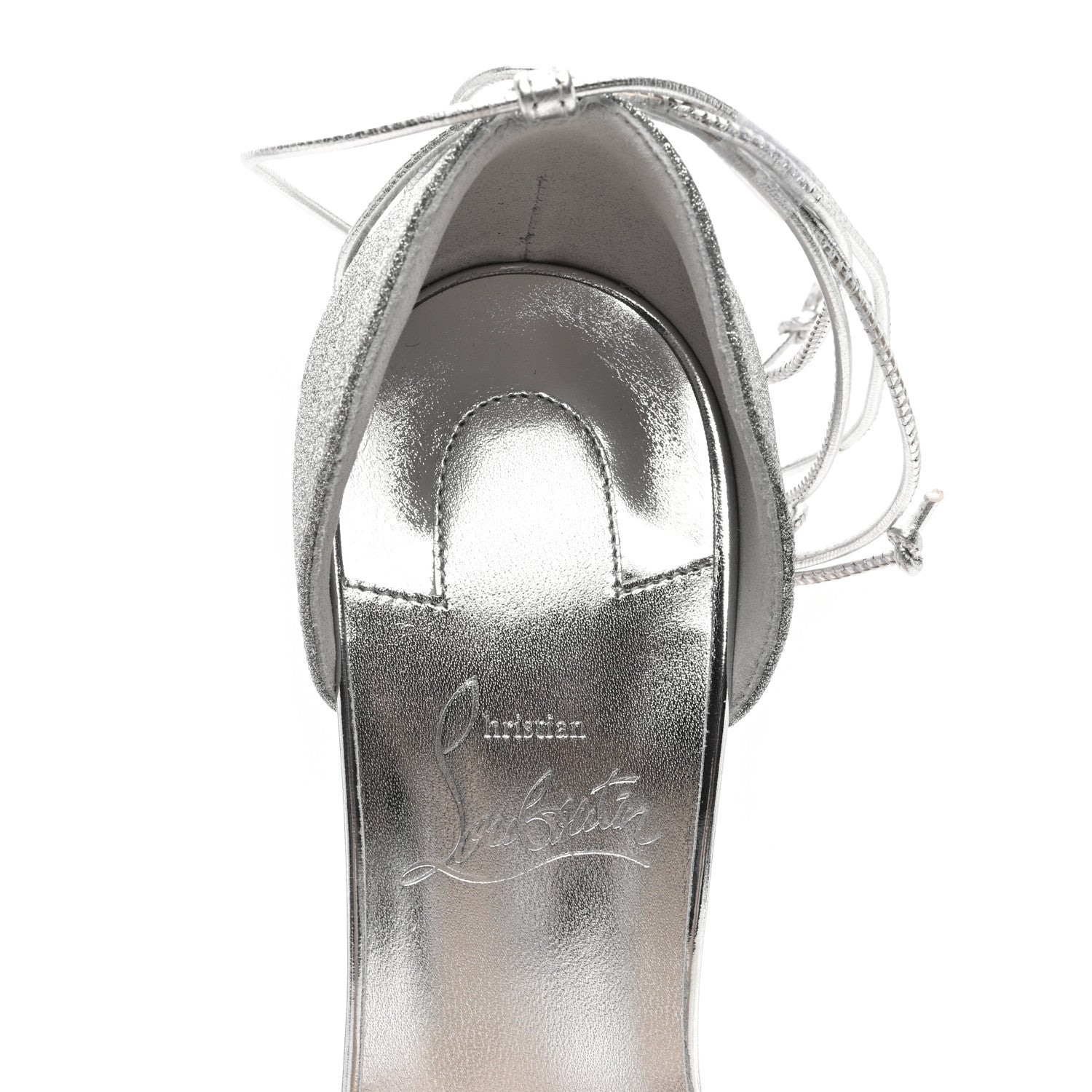 Christian Louboutin PVC Glitter Crystal Degratina Frou 120 Pumps 37 Silver 7 of 8