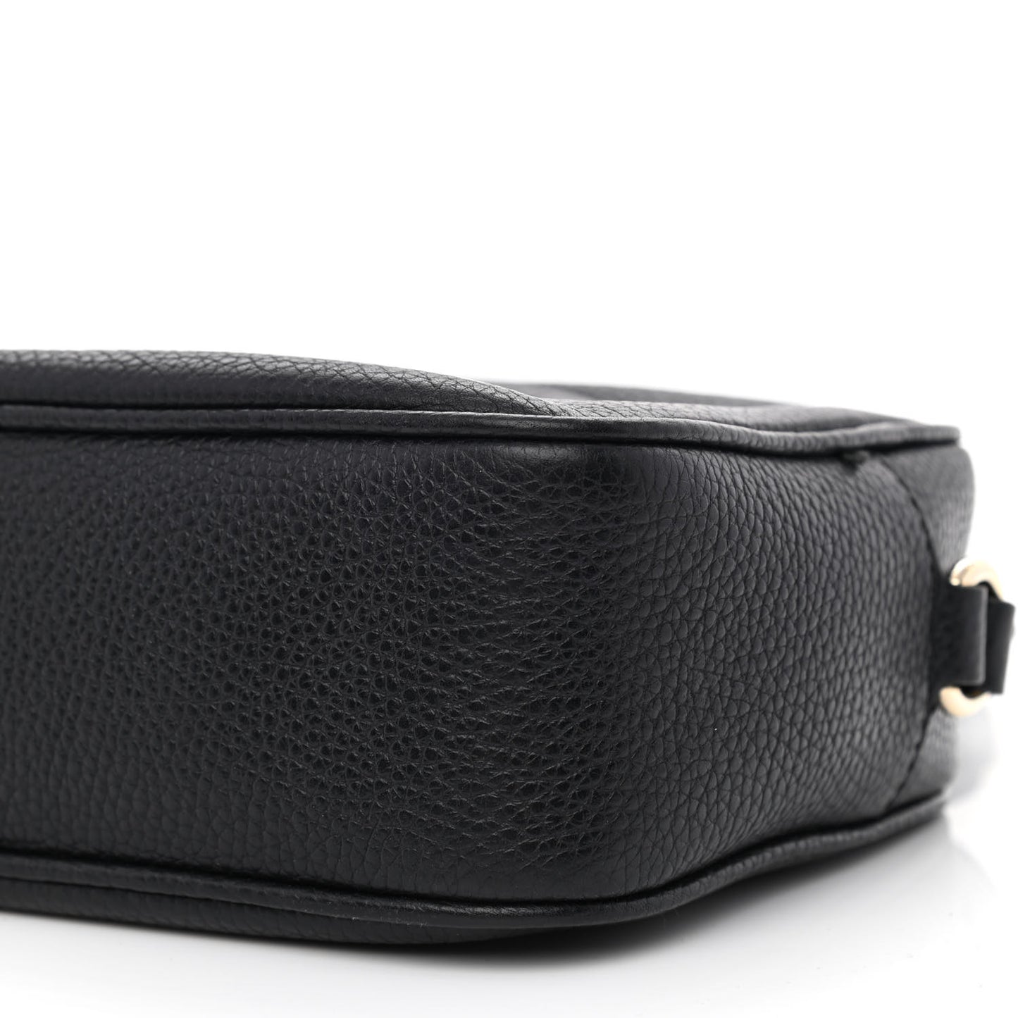 Pebbled Calfskin Small Soho Disco Bag Black