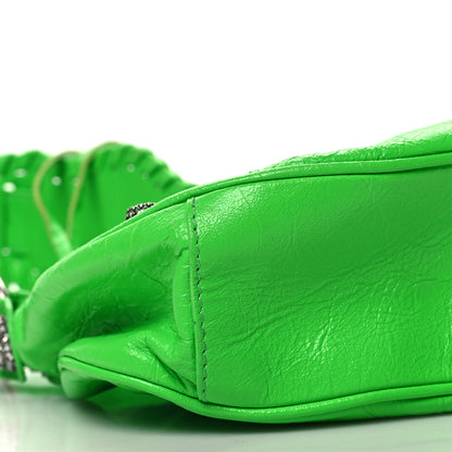 Balenciaga Agneau Arena Crystal Le Cagole Shoulder Bag XS Fluo Green 10 of 12