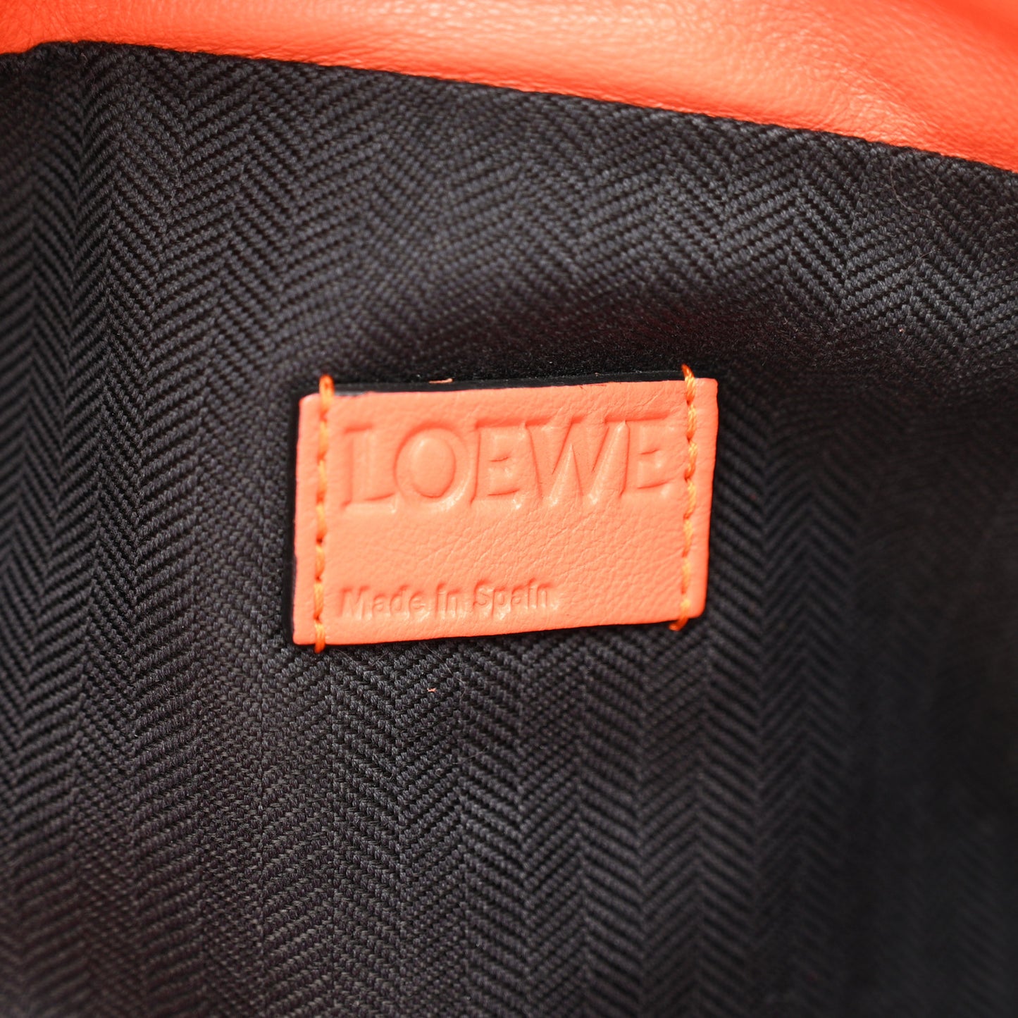 Calfskin Embossed Anagram Yago Knot Bag Orange
