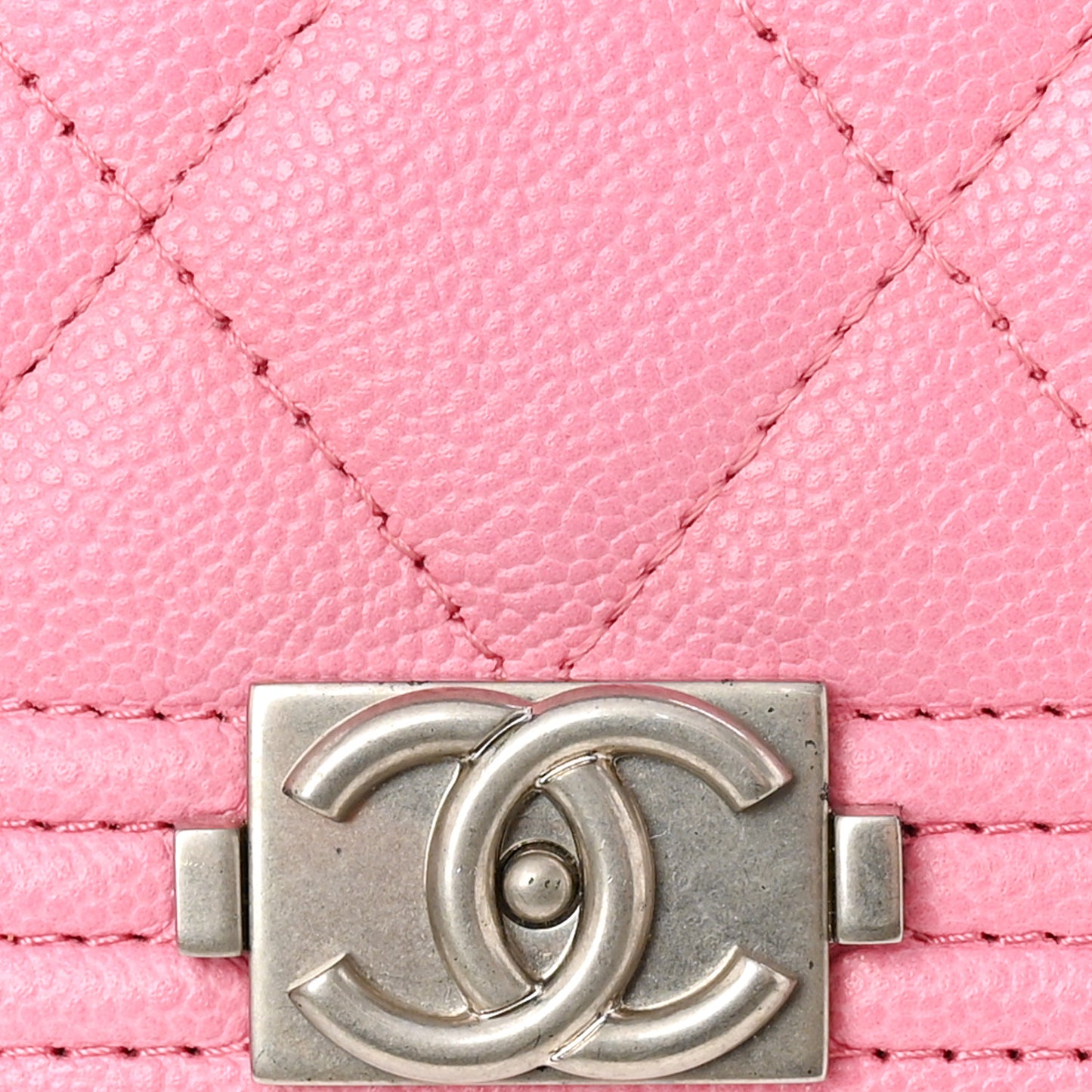 Caviar Quilted Boy Wallet On Chain WOC Pink