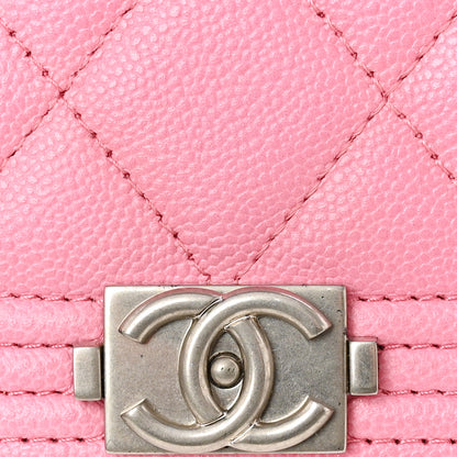 Chanel Caviar Quilted Boy Wallet On Chain WOC Pink 13 of 14