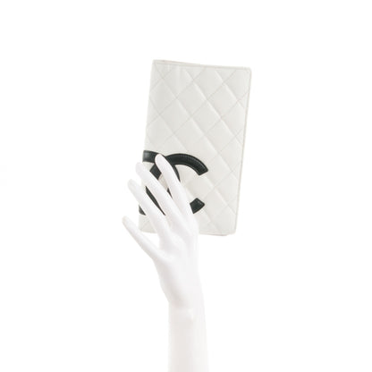 Chanel Calfskin Quilted Cambon Yen Wallet White Black 2 of 7