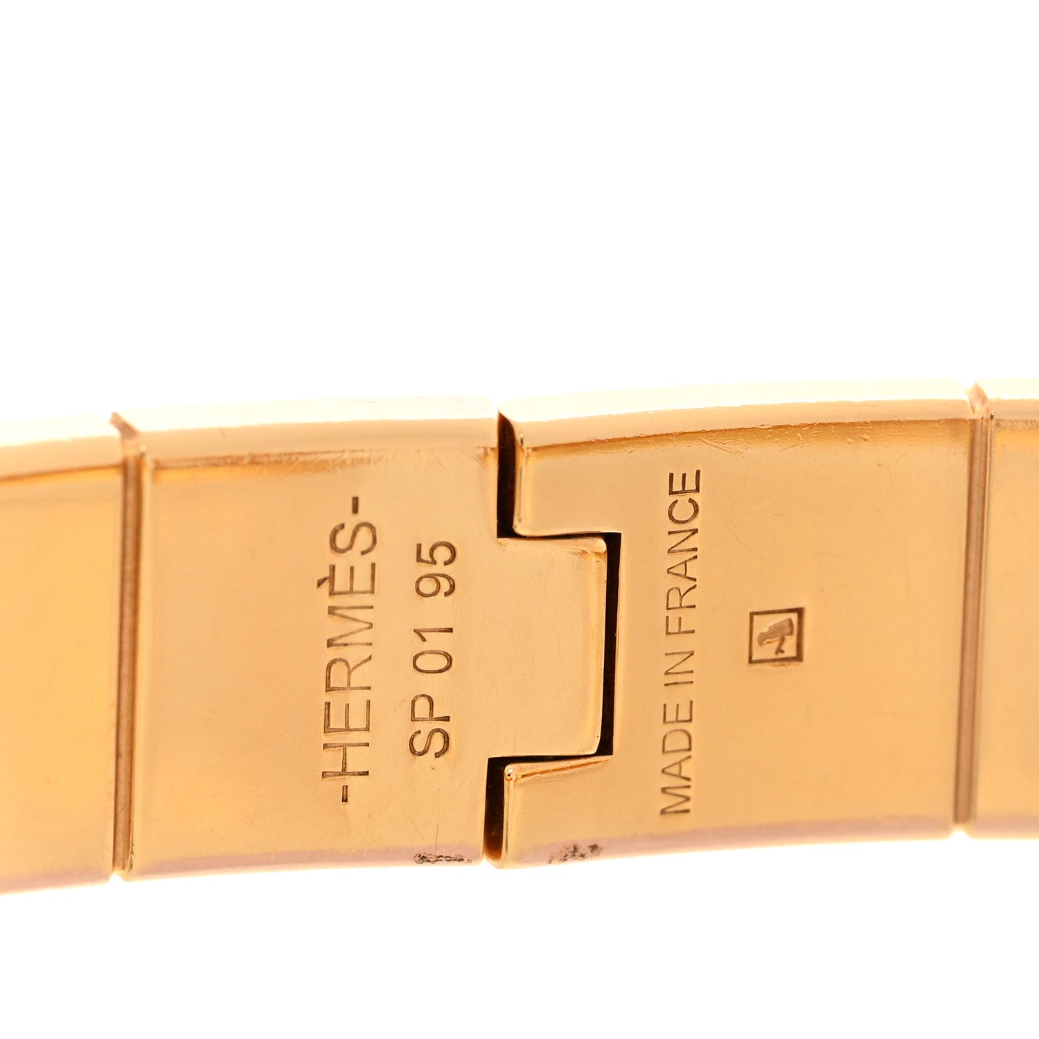Hermes Enamel Printed Narrow Balades Equestres Positif Negatif Hinged Bracelet M 4 of 6
