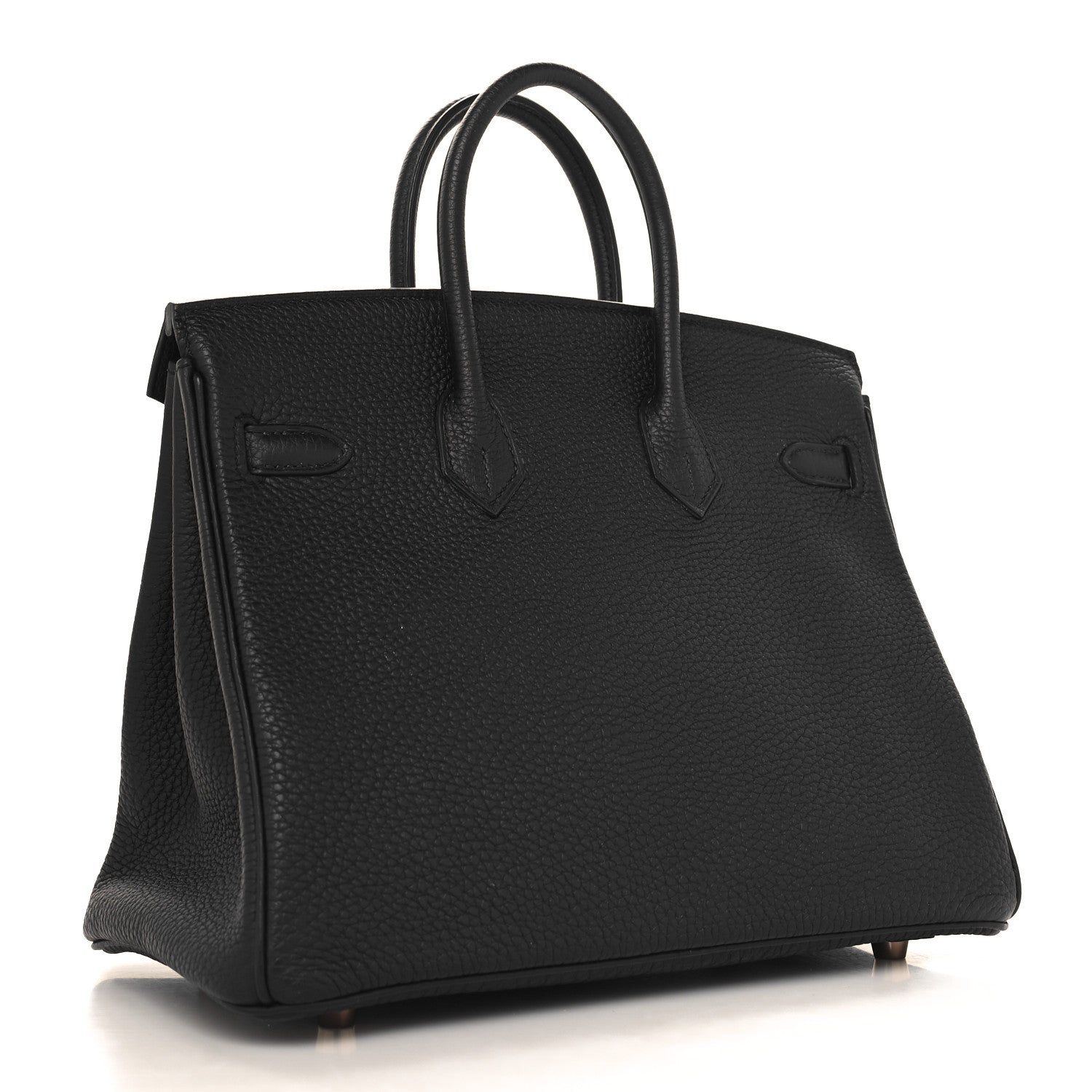 Hermes Togo Horseshoe Birkin 25 Black Bordeaux 3 of 12