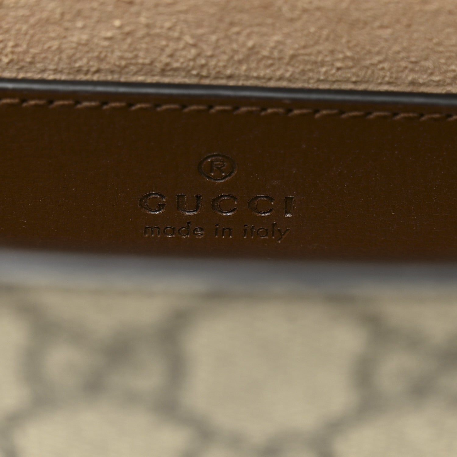 Gucci GG Supreme Monogram Azalea Calfskin Web Mini Horsebit 1955 Chain Shoulder Bag Beige Ebony Brown Sugar 6 of 10