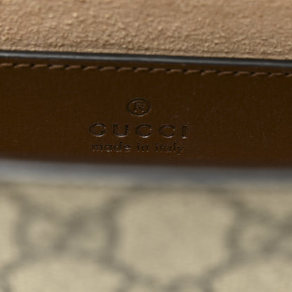 Gucci GG Supreme Monogram Azalea Calfskin Web Mini Horsebit 1955 Chain Shoulder Bag Beige Ebony Brown Sugar 6 of 10
