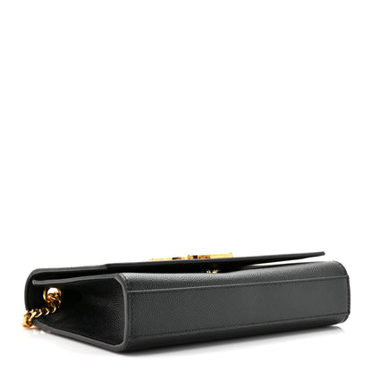 Saint Laurent Grain De Poudre Small Monogram Kate Satchel Black 4 of 12