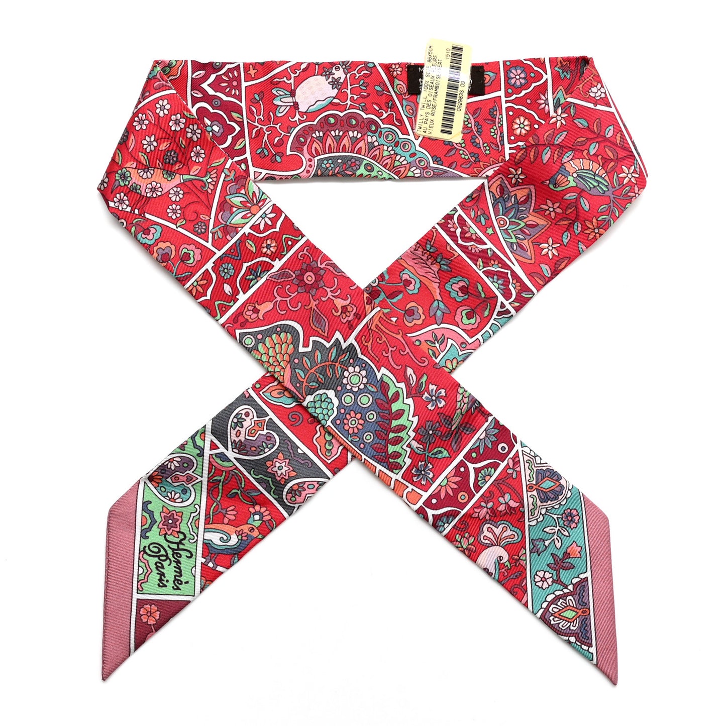 Silk Au Pays Des Oiseaux Fleurs Twilly Vieux Rose Framboise Vert