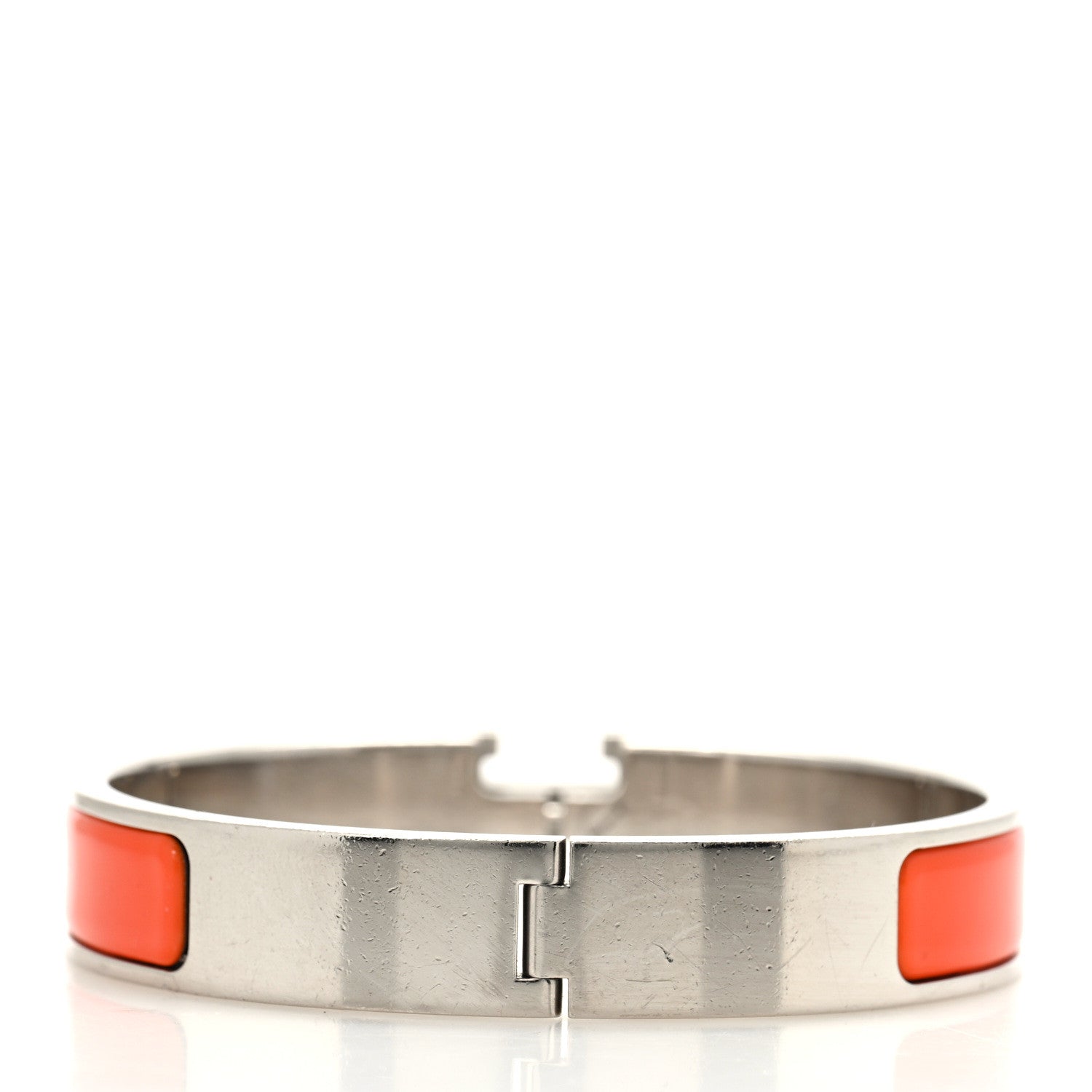 Hermes Enamel Narrow Clic Clac H Bracelet GM Orange 3 of 5