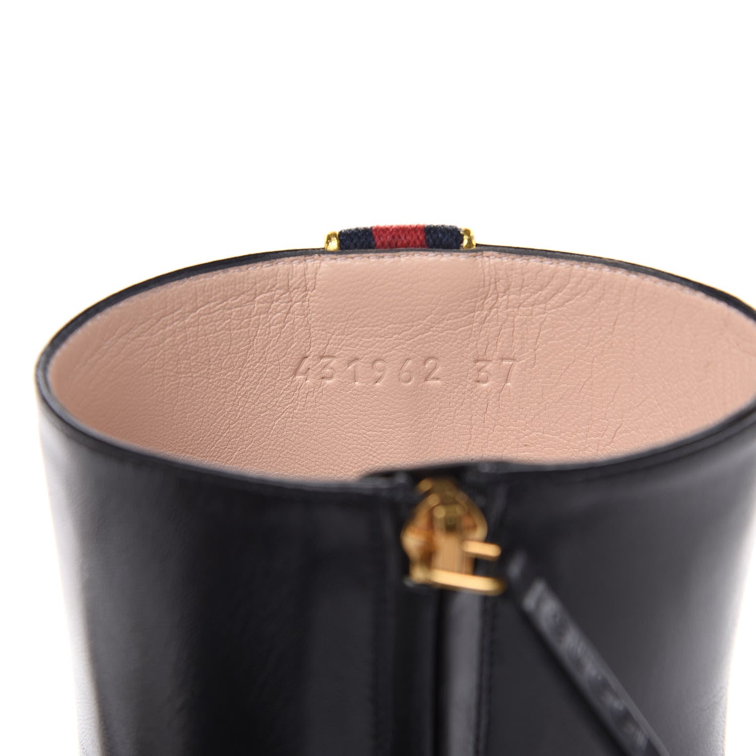 Gucci Malaga Kid Web Carly Mid Calf Boots 37 Black 8 of 10