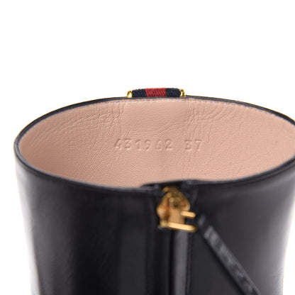 Gucci Malaga Kid Web Carly Mid Calf Boots 37 Black 8 of 10