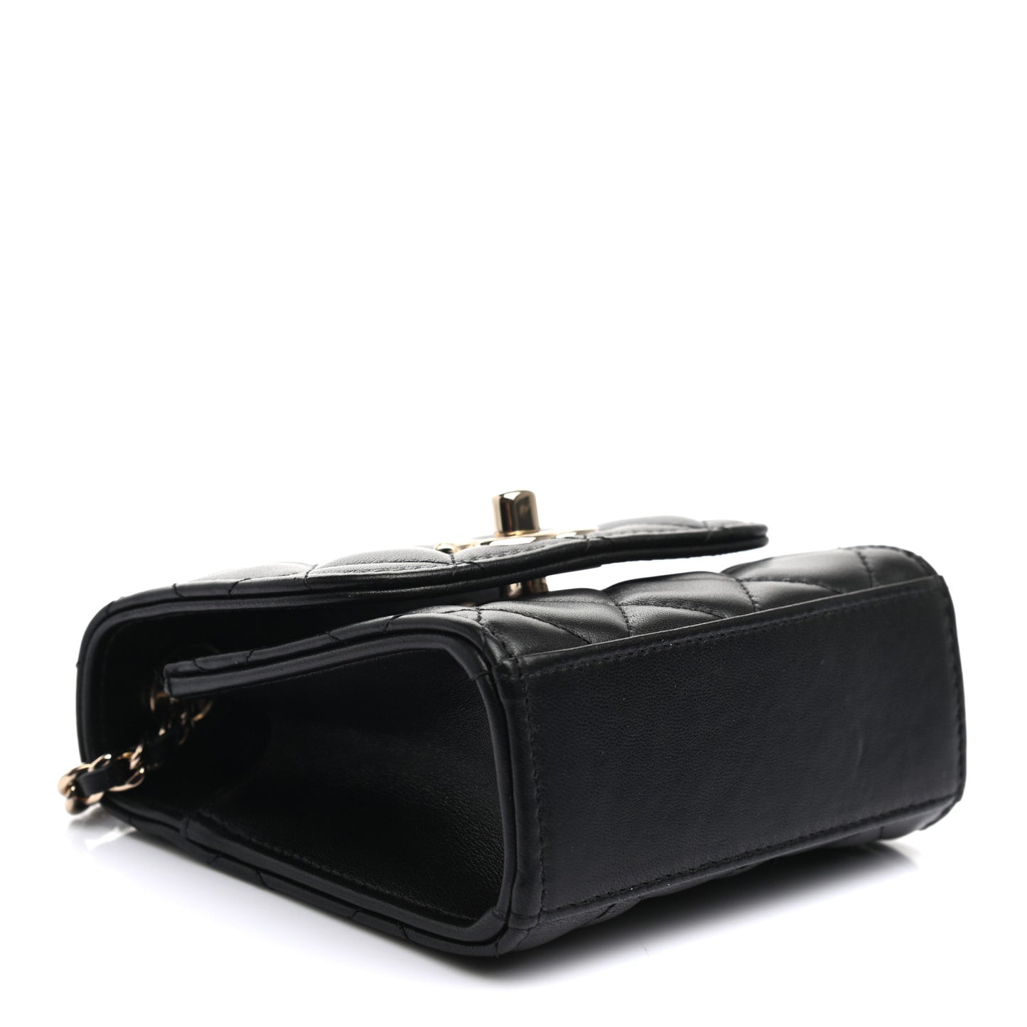 Lambskin Quilted Mini Trendy CC Chain Wallet Black