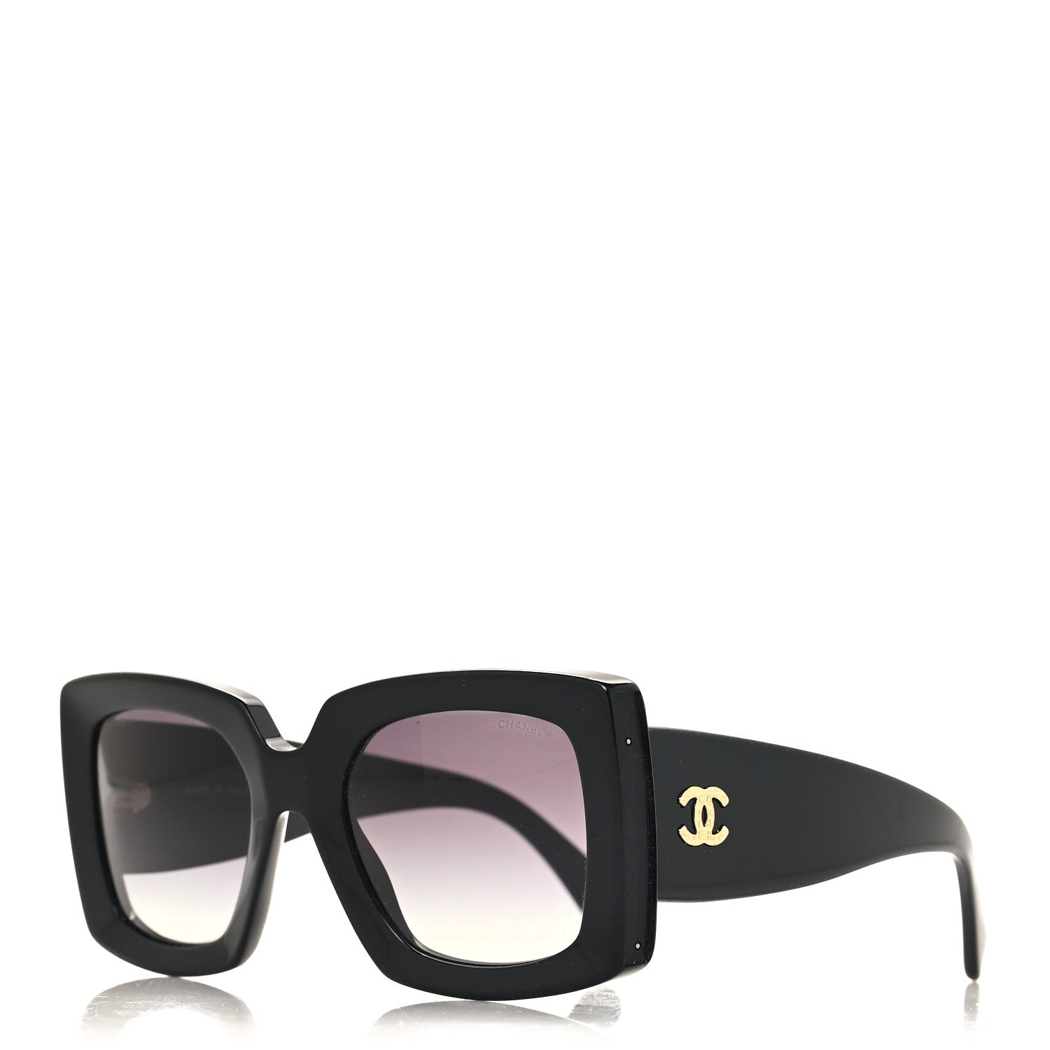 Chanel Acetate Rectangle Sunglasses 5435 Black 1 of 8