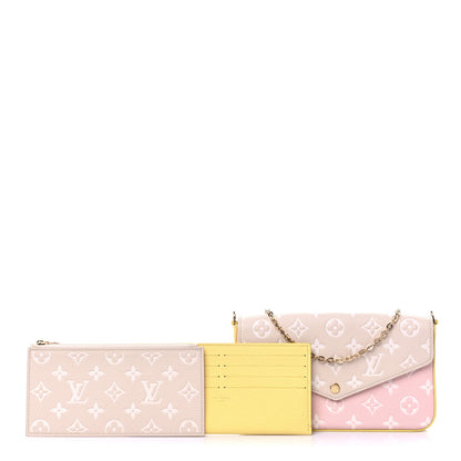 Louis Vuitton Empreinte Spring in the City Felicie Pochette Chain Wallet Pink Beige Yellow 1 of 7