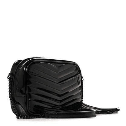 Saint Laurent Patent Calfskin Matelasse Monogram Mini Lou Camera Bag Black 3 of 8