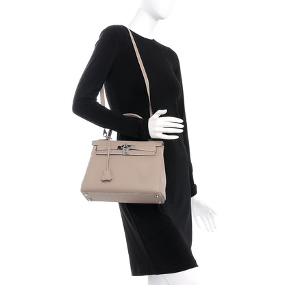 Hermes Taurillon Clemence Kelly Retourne 28 Gris Tourterelle 2 of 27