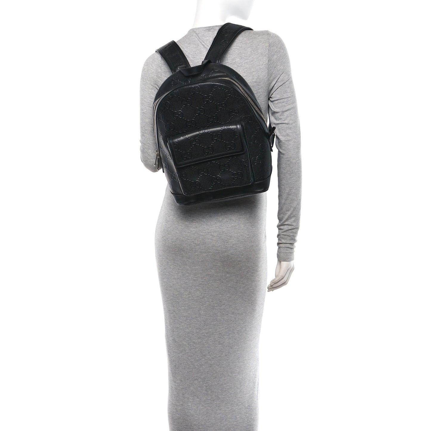 Calfskin GG Tennis Embossed Backpack Black