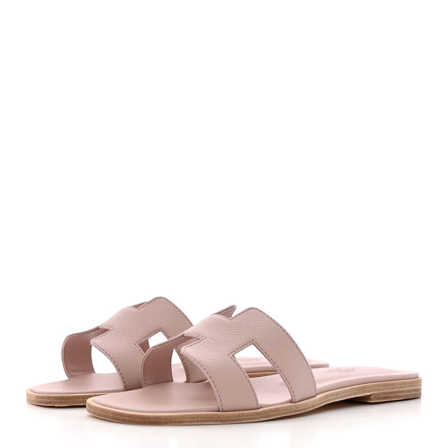 Hermes Epsom Oran Sandals 37 Rose Porcelaine 3 of 8