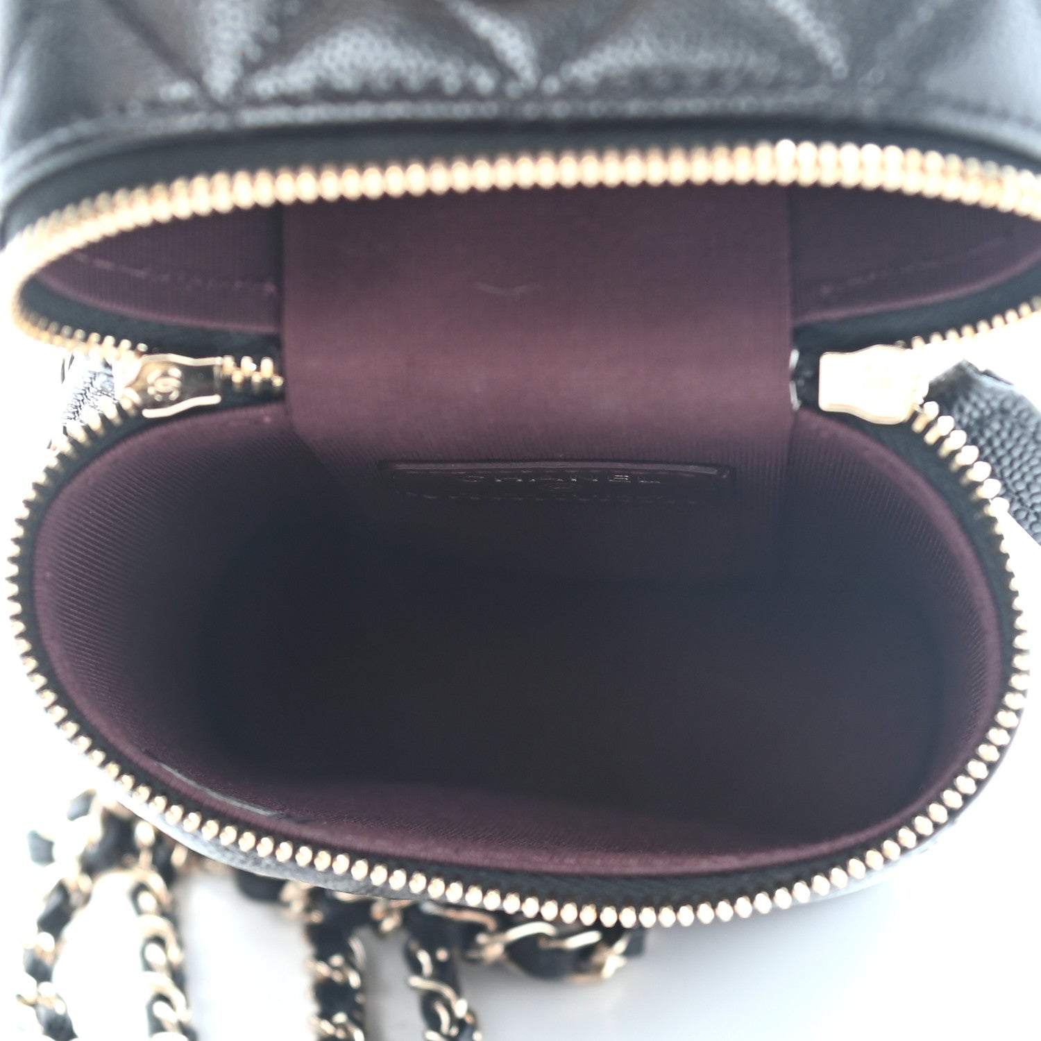Chanel Caviar Quilted Phone Holder With Chain Black 5 of 9