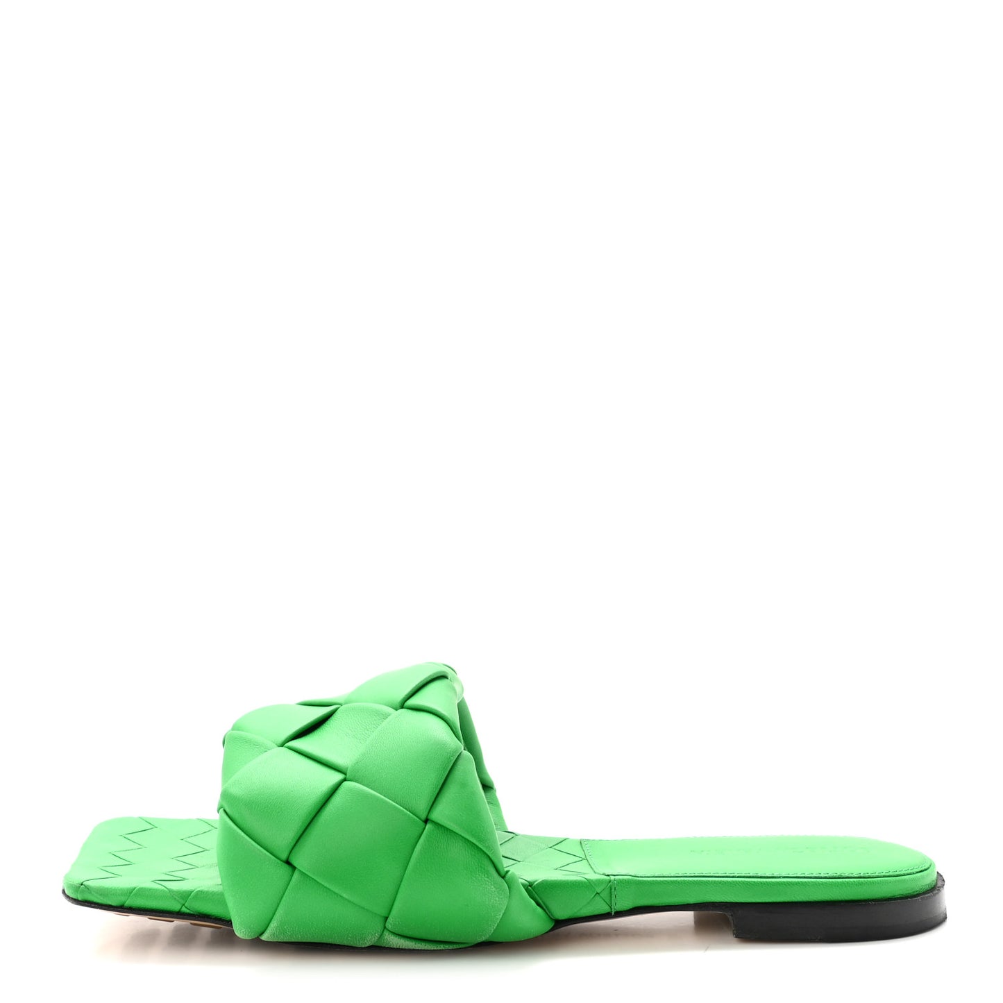 Nappa Maxi Intrecciato Lido Flat Sandals 40.5 Grass
