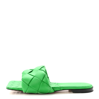 Bottega Veneta Nappa Maxi Intrecciato Lido Flat Sandals 40.5 Grass 1 of 8