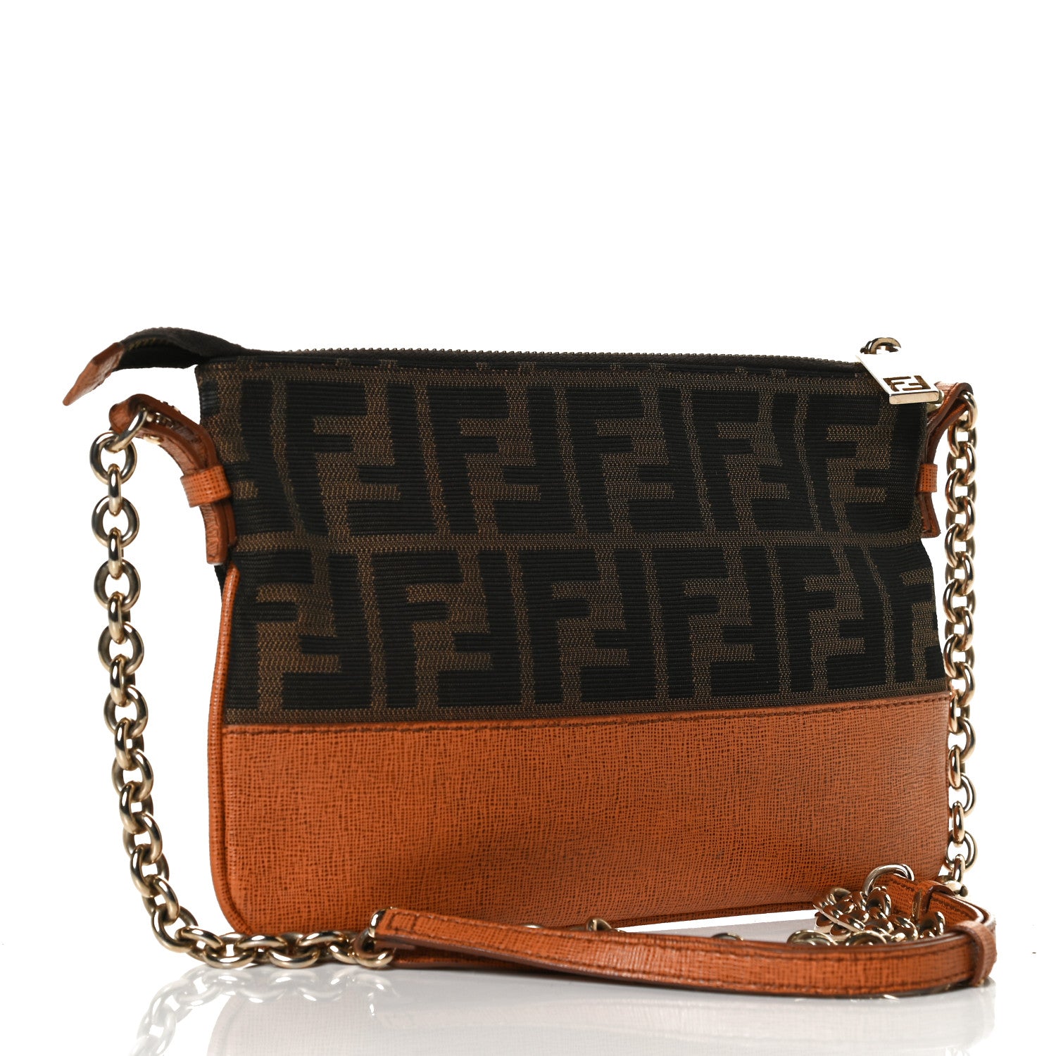 Fendi Zucca Vitello Elite Crossbody Tobacco 2 of 15