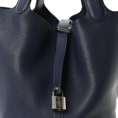 Hermes Taurillon Clemence Picotin Lock 26 GM Bleu Nuit 7 of 9