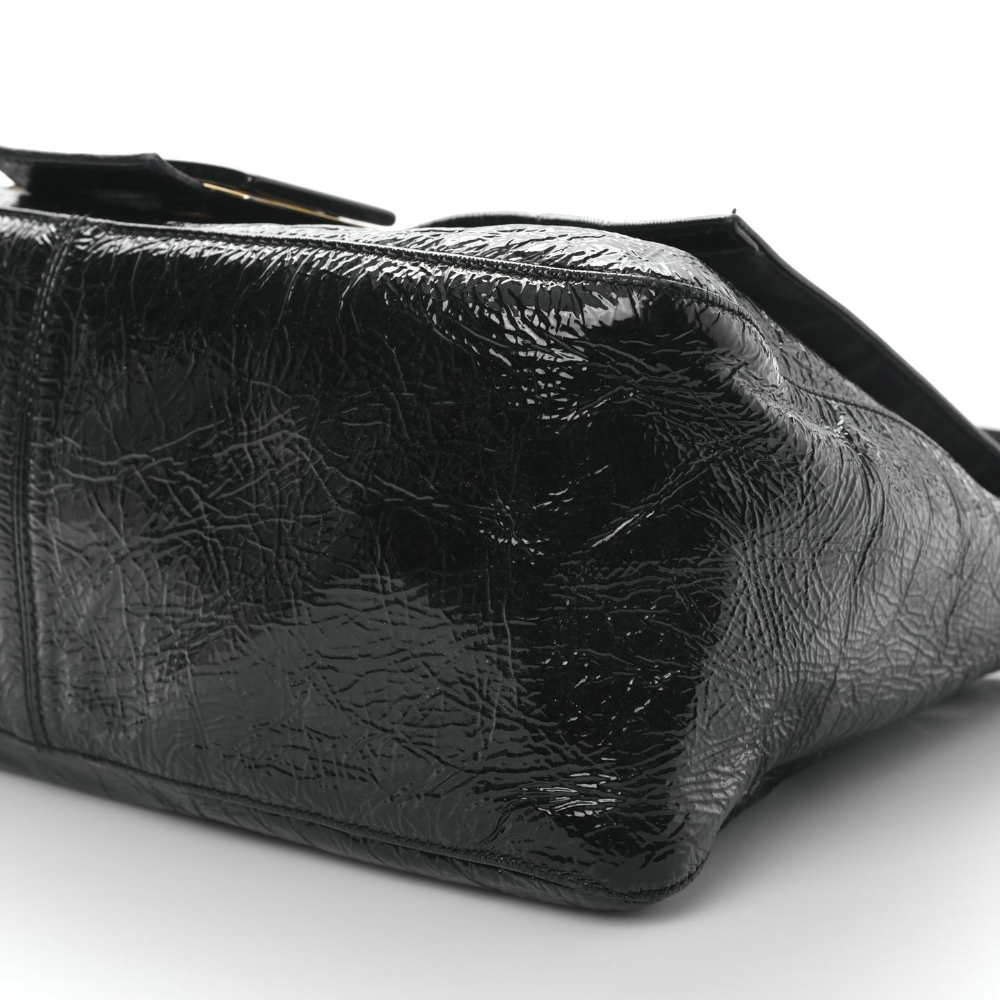 Patent Chamois Big Mama Baguette Black