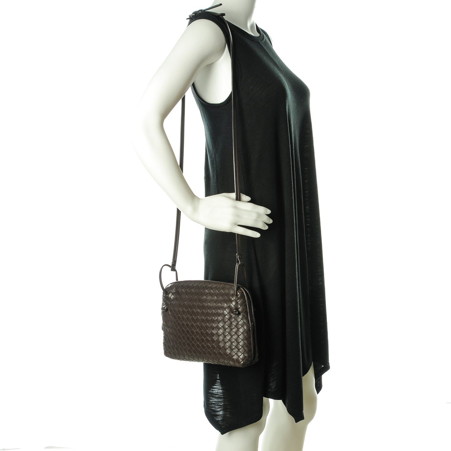 Nappa Intrecciato Crossbody Messenger Ebano