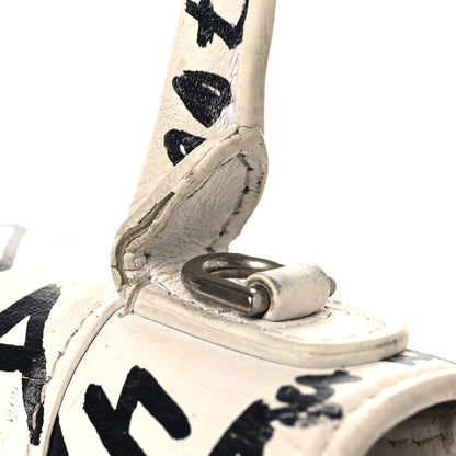 Balenciaga Smooth Calfskin Graffiti Hourglass Top Handle Bag XS White Black 13 of 15