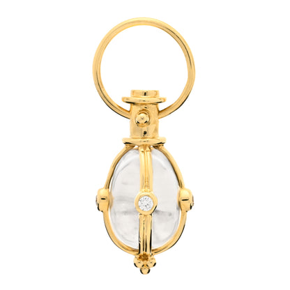Temple St. Clair 18K Yellow Gold Diamond Rock Crystal S Classic Amulet Pendant 1 of 3