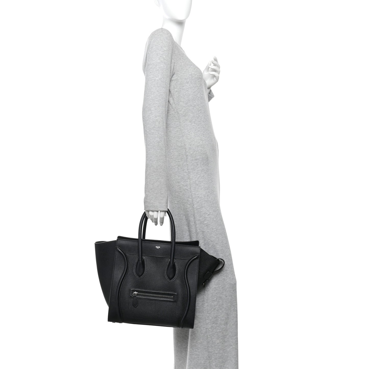 Drummed Calfskin Mini Luggage Black